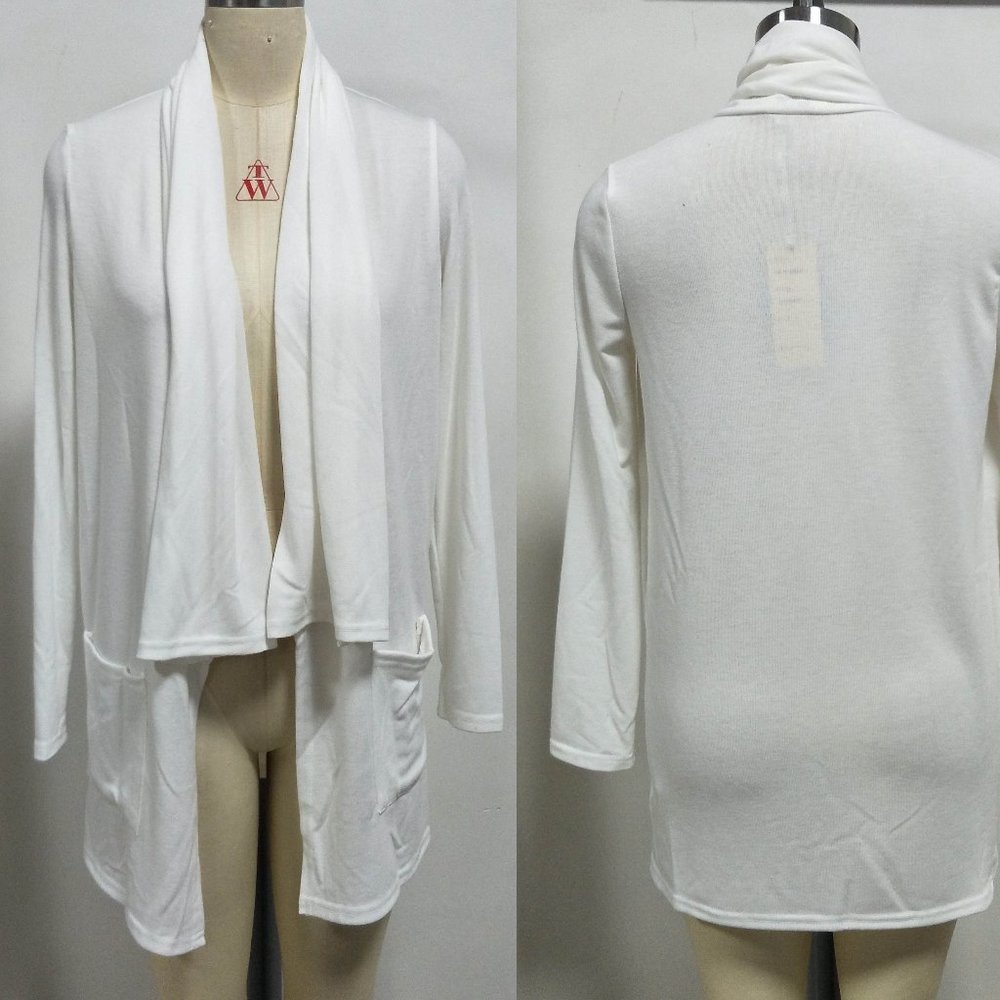 Off White Draped Cardigan